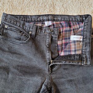 Eddie Bauer Men's Cotton Plaid Flannel-Lined Flex Jeans